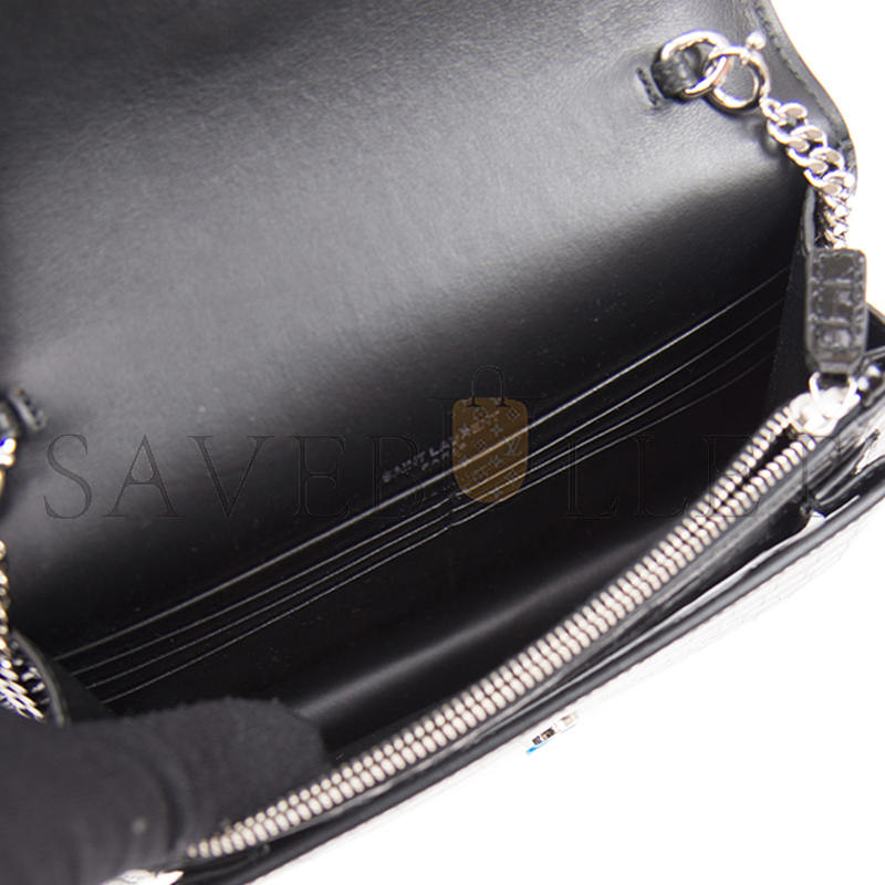 Y*L sunset chain wallet in crocodile-embossed shiny leather 533026dnd1n1000 (19*14*5.5cm)